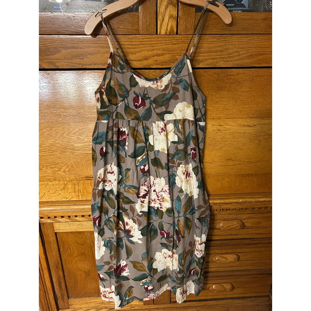 Floral Boho Cottagecore Lagenlook Empire Waist Spaghetti Strap Midi Dress XL